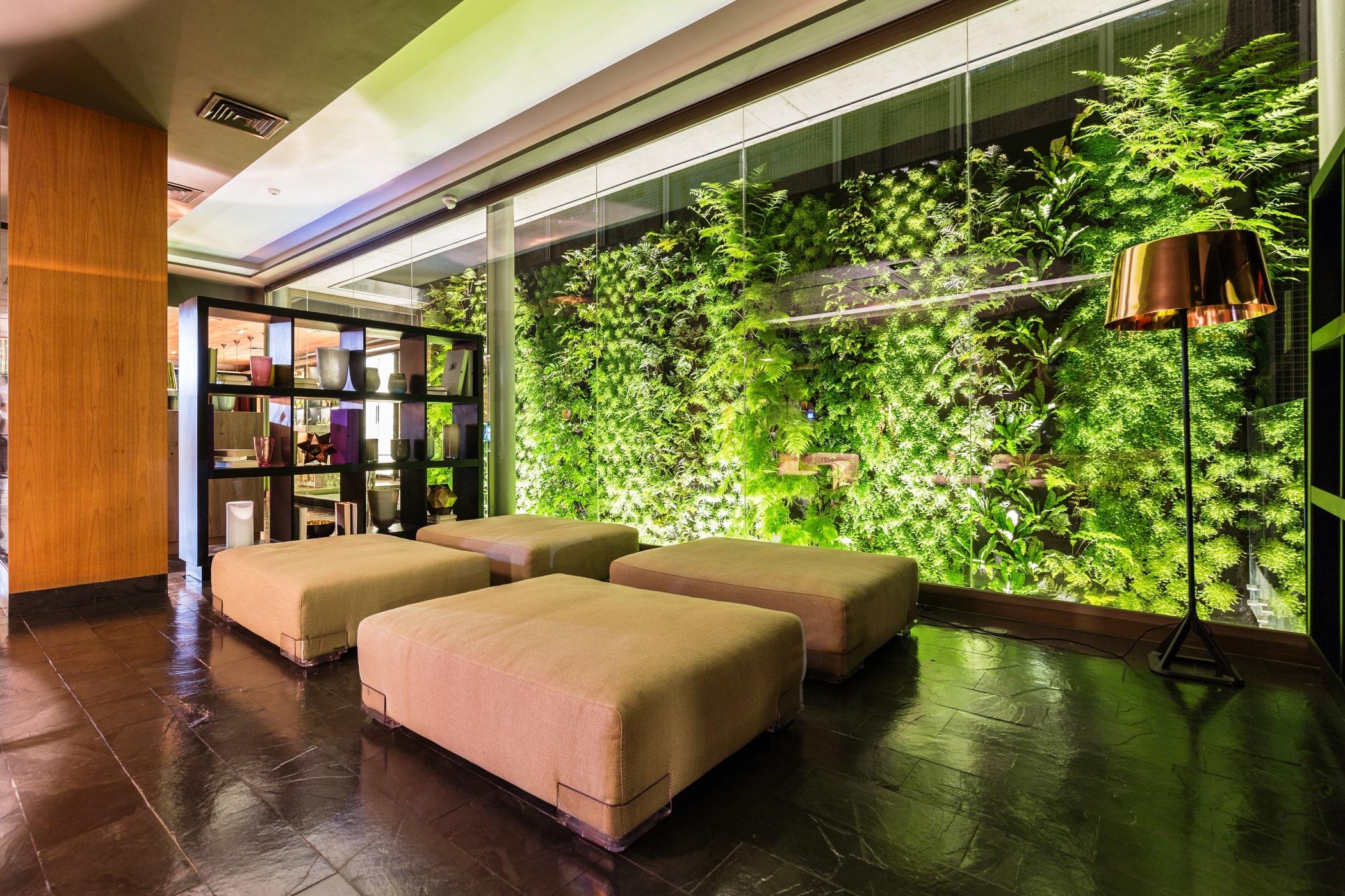 Solace Hotel Santiago Exterior photo Living wall in a hotel